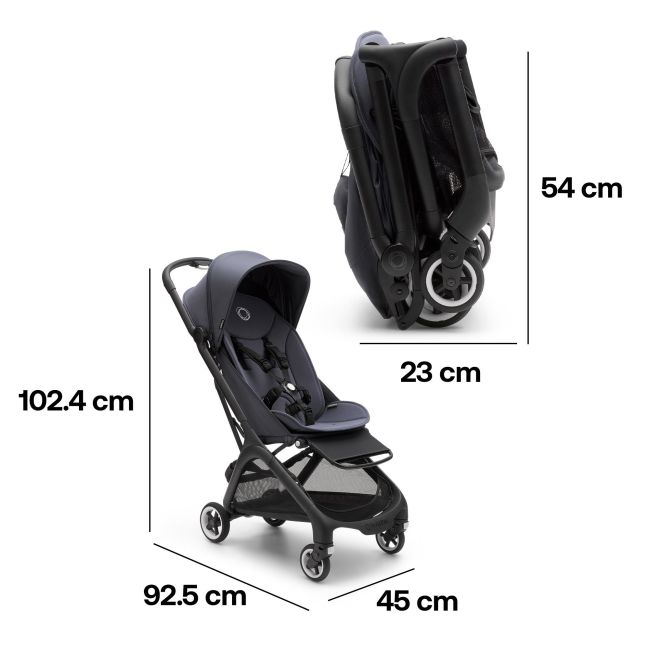 Passeggino Bugaboo Butterfly Nero - Bleu Tempesta - Bleu Tempesta