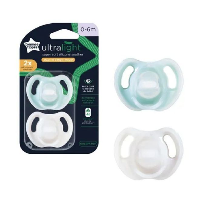 Ensemble de 2 sucettes Tommee Tippee Ultra Légères 0-6 mois - Bleu/Blanc TOMMEE TIPPEE - 1