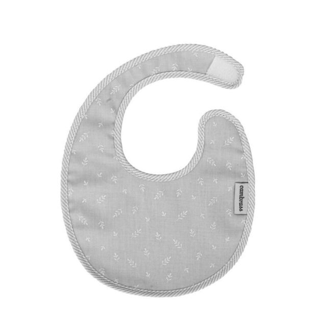 Bavoir rond avec velcro, gris frais, 16x19x1 cm. CAMBRASS - 1