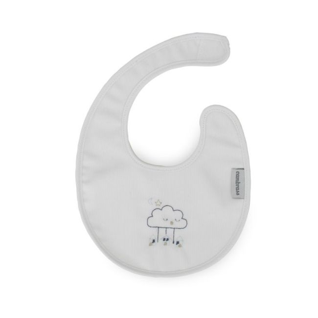 Bavoir rond avec velcro Nuage Blanc 16X19X1 cm CAMBRASS - 1