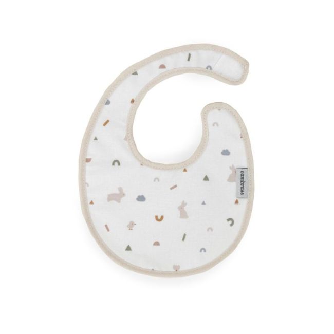 Bavoir rond avec velcro Lapin beige 16X19X1 cm CAMBRASS - 1