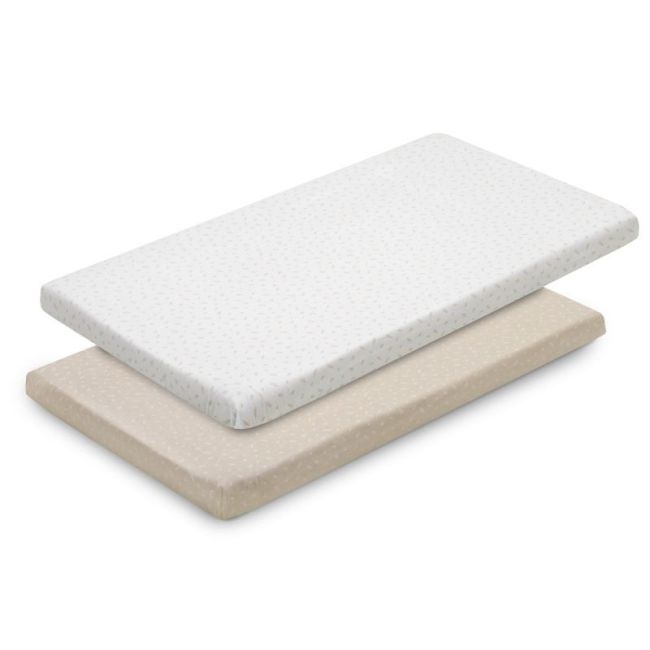 Spannbetttuch für Babywiege, 2er-Pack, 50x82x10 cm, Frisch Beige. CAMBRASS - 1