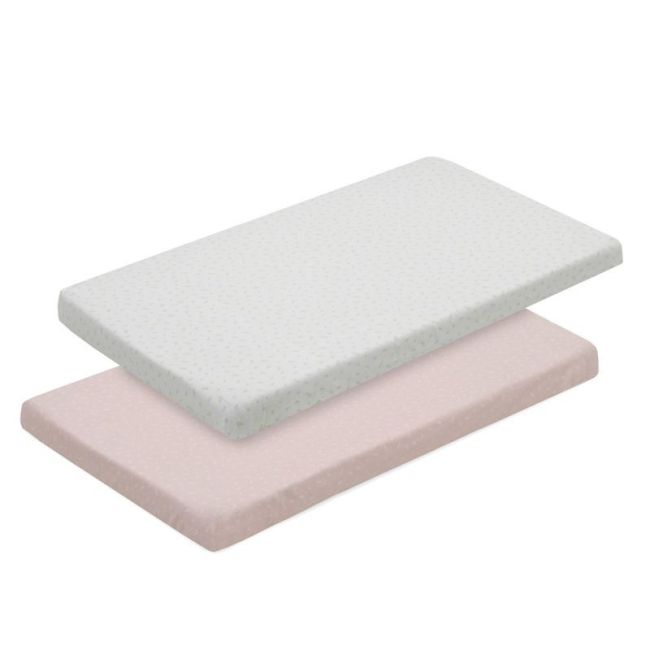 Lenzuolo per mini culla Pack 2 pezzi 50X82X10 cm Rosa fresco CAMBRASS - 1