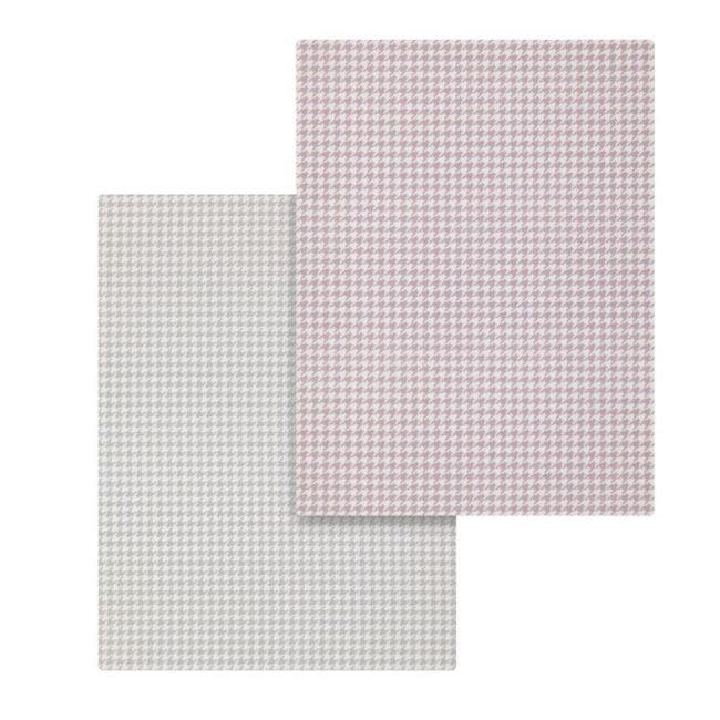 Spannbetttuch für Babywiege, 2er-Pack, 50x82x10 cm, Mini Windsord Rosa. CAMBRASS - 2