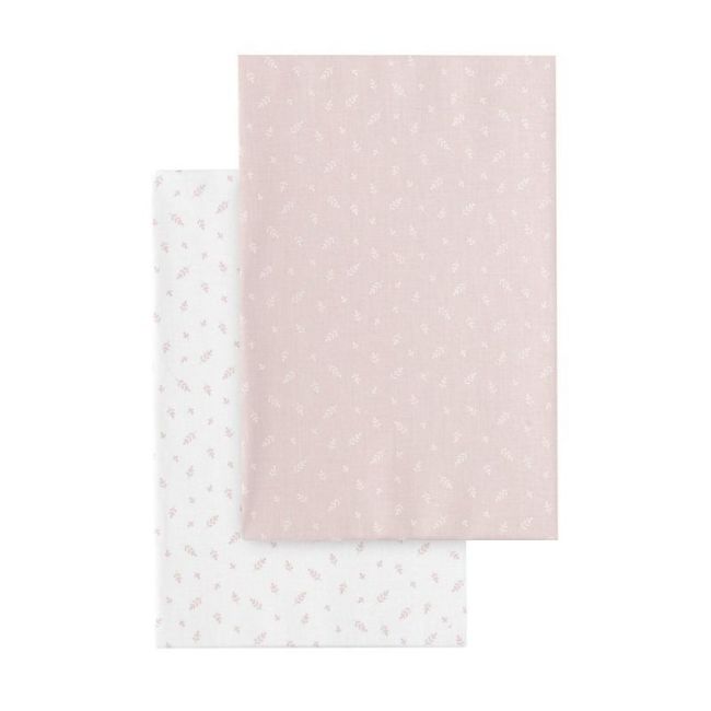 Draps pour berceau/poussette Pack de 2 unités 35X80X7 cm Rose frais CAMBRASS - 2