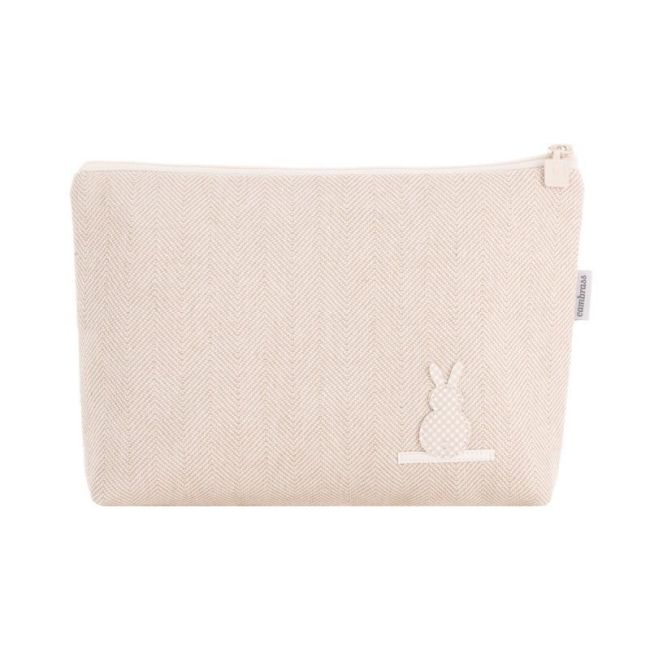 Borsa per l'igiene in lino beige 6X28X20 cm. CAMBRASS - 1