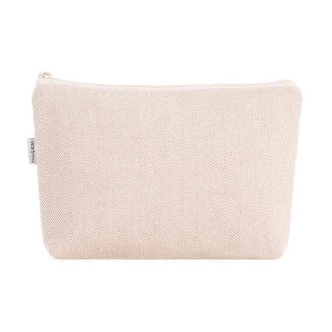 Sac de toilette en lin beige 6X28X20 cm CAMBRASS - 2