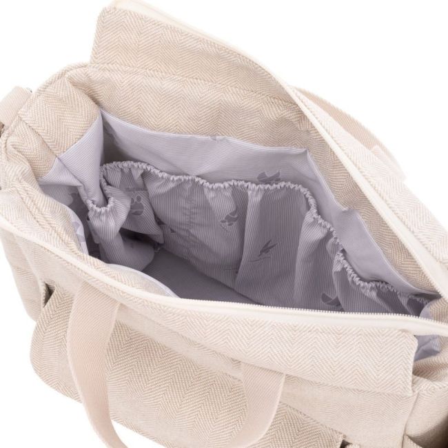 Wickeltasche Maternal Pack Leinen Beige 16X43X37 cm CAMBRASS - 4