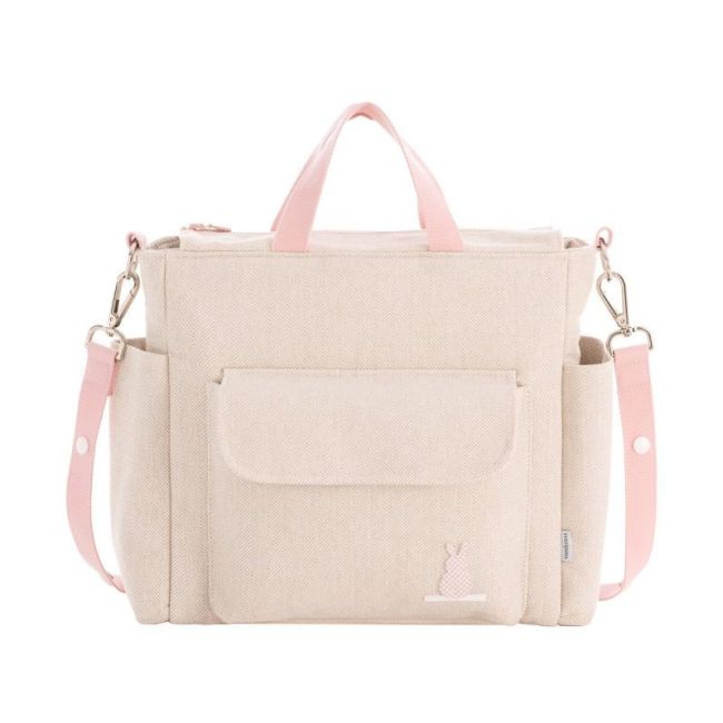 Wickeltasche Maternal Pack Leinen Rosa 16X43X37 cm CAMBRASS - 1