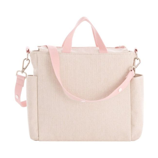 Wickeltasche Maternal Pack Leinen Rosa 16X43X37 cm CAMBRASS - 2