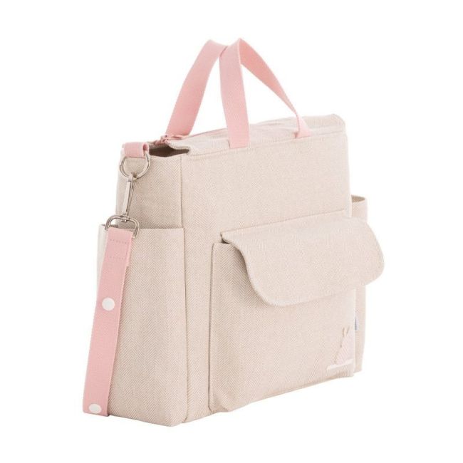 Borsa Materna Pack Lino Rosa 16X43X37 Cm CAMBRASS - 3