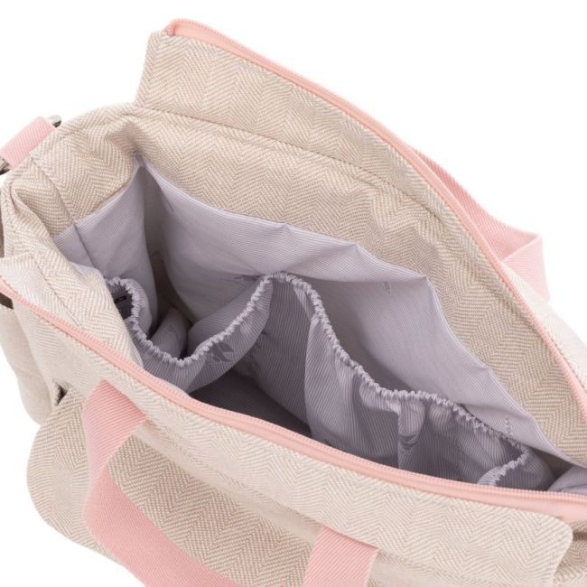 Wickeltasche Maternal Pack Leinen Rosa 16X43X37 cm CAMBRASS - 4