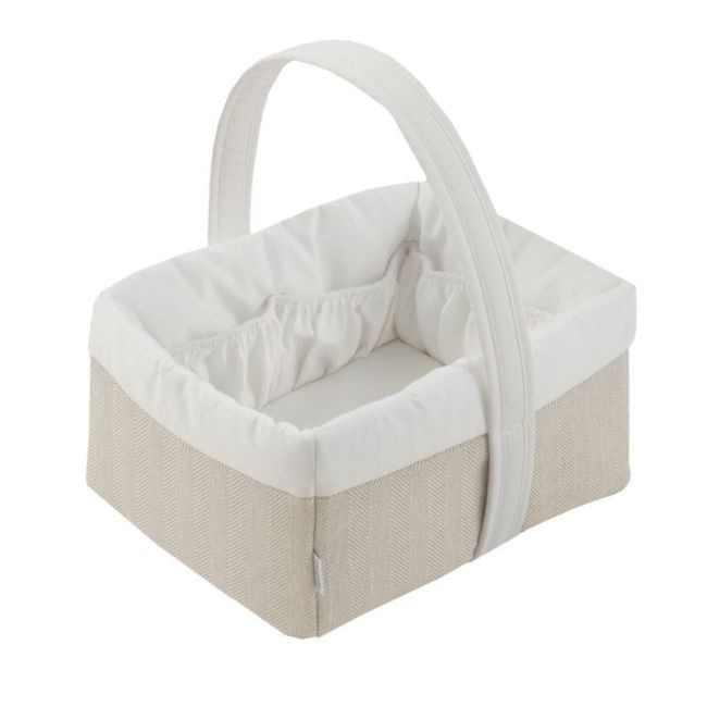 Panier de naissance 22,5X29X29 cm en lin beige CAMBRASS - 1