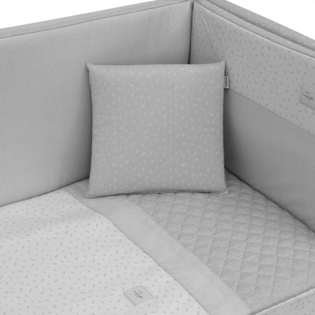 2-teiliges Bettdeckenset für Babybett 60x120x3 cm in Fresh Grey. CAMBRASS - 2