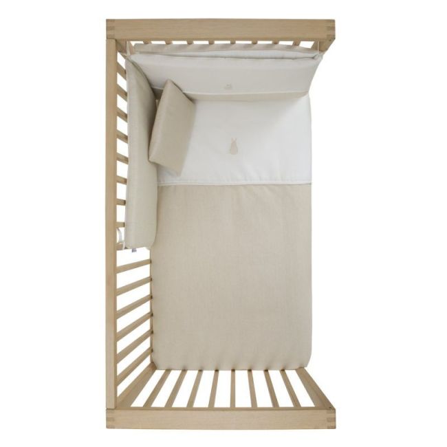 Ensemble de 2 pièces Couette I-V. Lit de bébé 60 Lin Beige 60X120X3 Cm CAMBRASS - 3