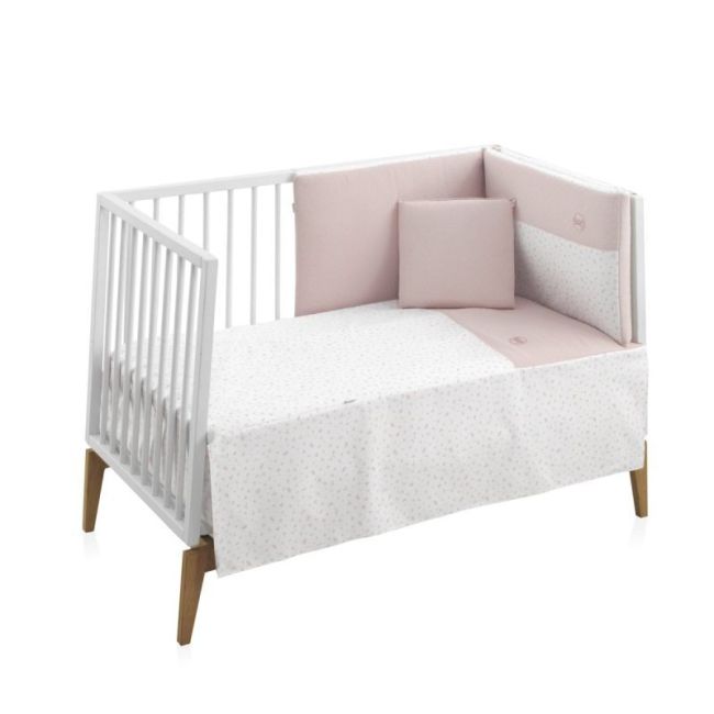 Ensemble de 2 pièces Couette I-V. Lit de bébé 60 Plumeti Rose 60X120X3 Cm CAMBRASS - 1