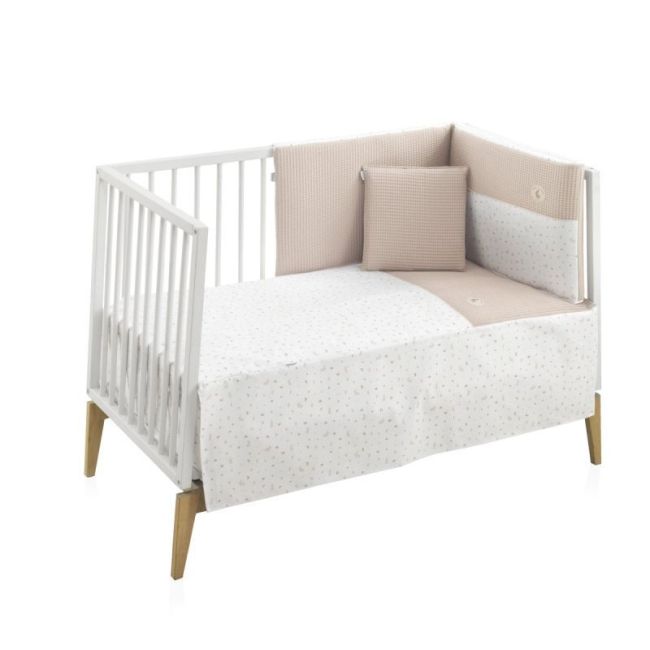 Ensemble de 2 pièces Couette I-V. Lit de bébé 60 Lapin Beige 60X120X3 Cm CAMBRASS - 1