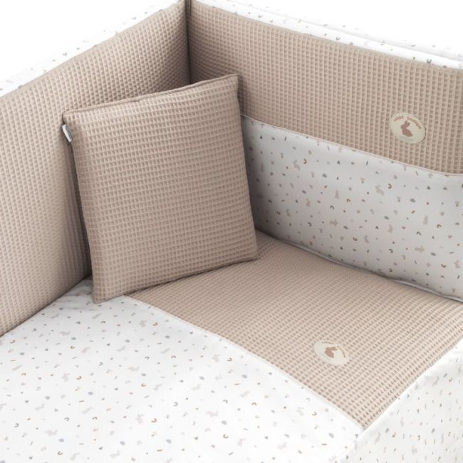 Ensemble de 2 pièces Couette I-V. Lit de bébé 60 Lapin Beige 60X120X3 Cm CAMBRASS - 2