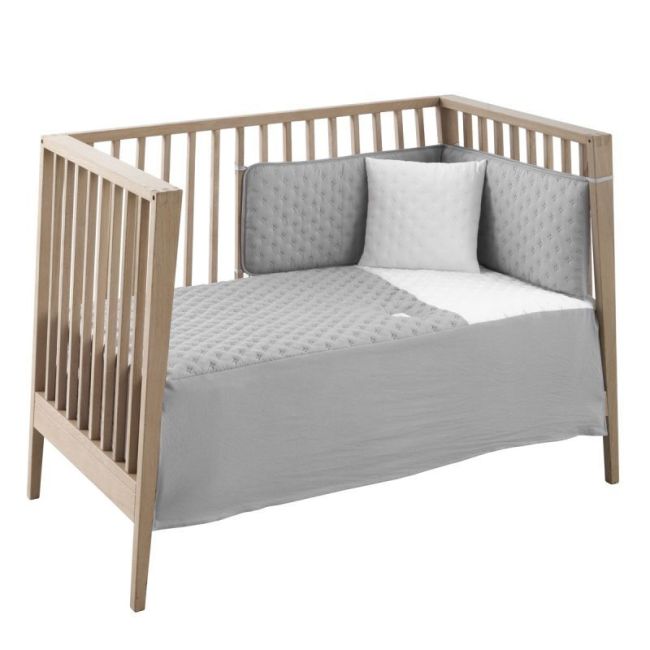 Ensemble de 2 pièces Couette I-V. Lit de bébé 60 Soft Gris 60X120X3 Cm CAMBRASS - 1