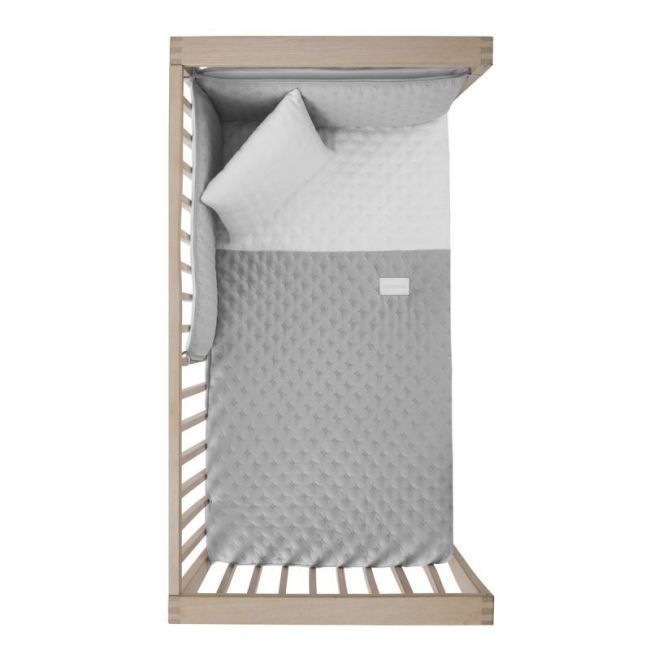 Ensemble de 2 pièces Couette I-V. Lit de bébé 60 Soft Gris 60X120X3 Cm CAMBRASS - 3