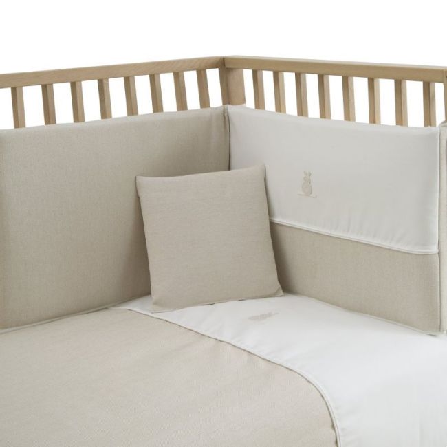 Jeu 2 Pièces F.Nordica Lit Bébé 60 Lin Beige 100X140X3 Cm CAMBRASS - 2