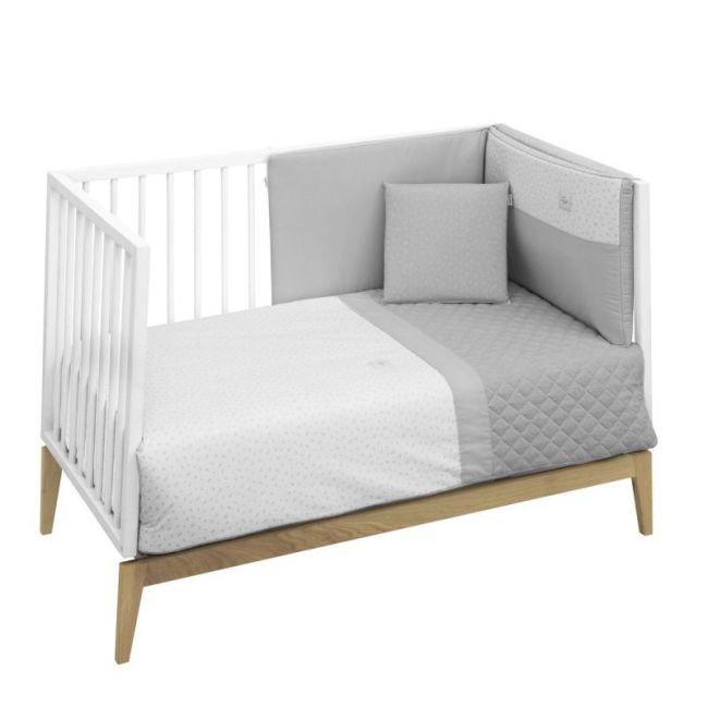 Spiel 2-teilig F.Nordica Babybett 70 Frisch Grau 110X170X3 cm CAMBRASS - 1