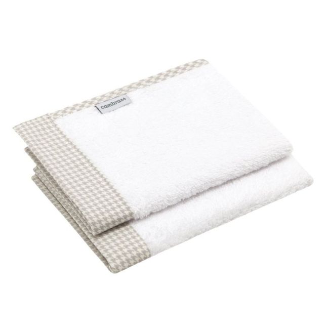 Lot de 2 serviettes Mini Windsord en couleur crème 25X35X1 cm. CAMBRASS - 1