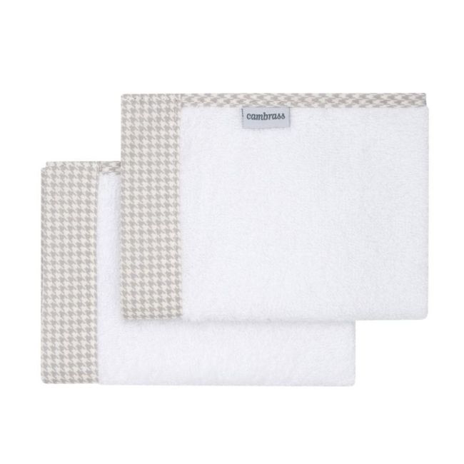 Lot de 2 serviettes Mini Windsord en couleur crème 25X35X1 cm. CAMBRASS - 2