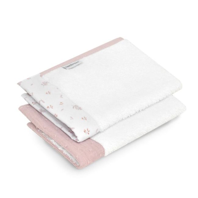 Ensemble de 2 serviettes en plumetis rose 25X35X1 cm. CAMBRASS - 1