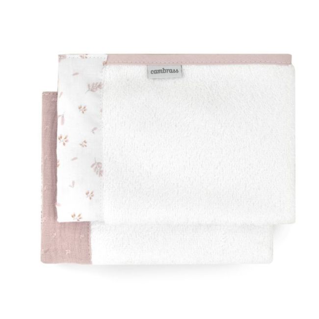 Ensemble de 2 serviettes en plumetis rose 25X35X1 cm. CAMBRASS - 2