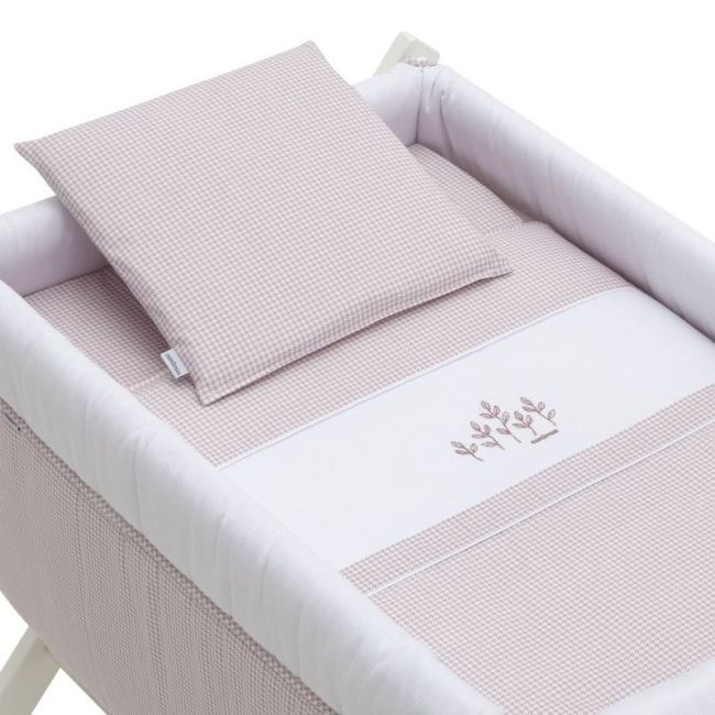 Culla a dondolo in legno Mini Windsord rosa/bianco 55x87x74 cm CAMBRASS - 2