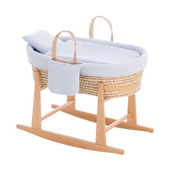 Moïse pour bébé My Cuco + Pieds Cheyenne Carreaux/Bleu 49X80X61 CAMBRASS - 1