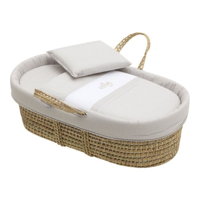 Moses basket in padded palm with Mini Windsor raw 39X80X25. CAMBRASS - 1