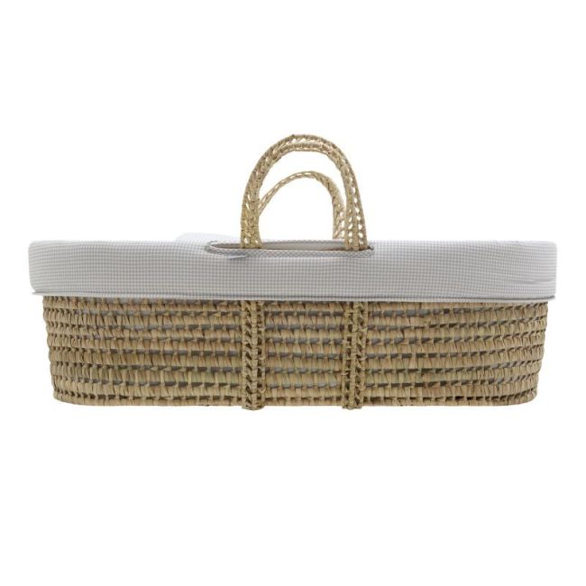 Moses basket in padded palm with Mini Windsor raw 39X80X25. CAMBRASS - 3