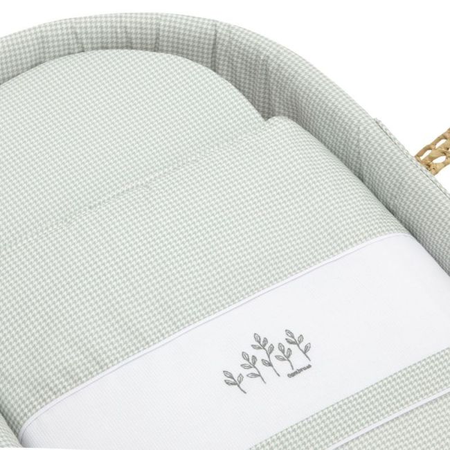 Moses Basket in Palm with Padded Mini Windsor Mint 39X80X25 cm CAMBRASS - 2