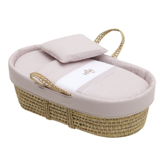 Moses Basket in Palm Padding Mini Windsor Pink 39X80X25 cm CAMBRASS - 1