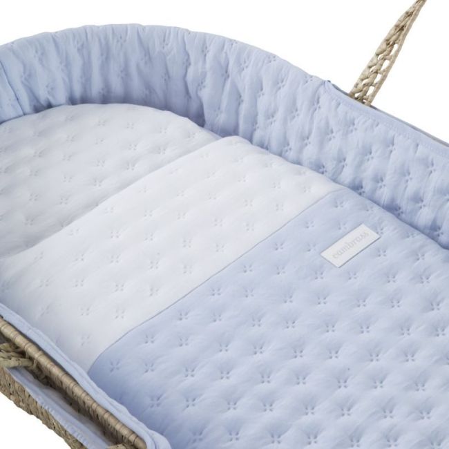 Gepolstertes Palmwiegenbett Une Soft in Hellblau 39X80X25 cm. CAMBRASS - 2