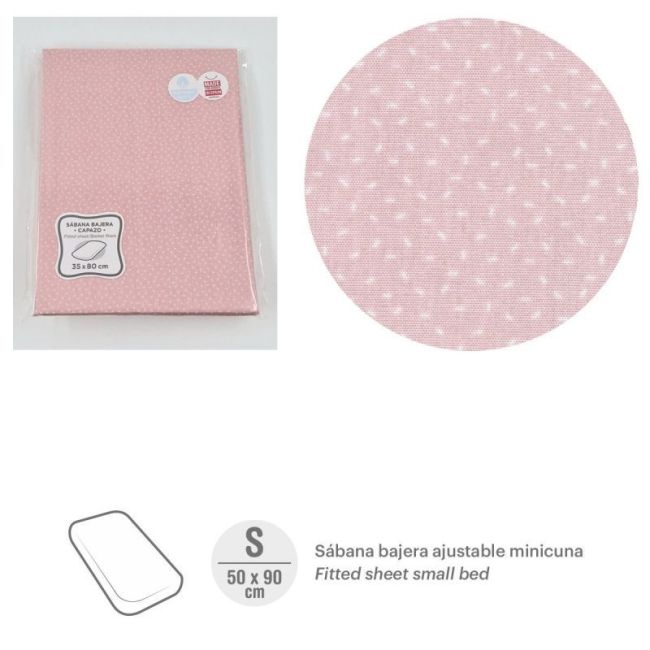 Draps housse pour mini-berceau 50X90X12 cm Sky Rose CAMBRASS - 1