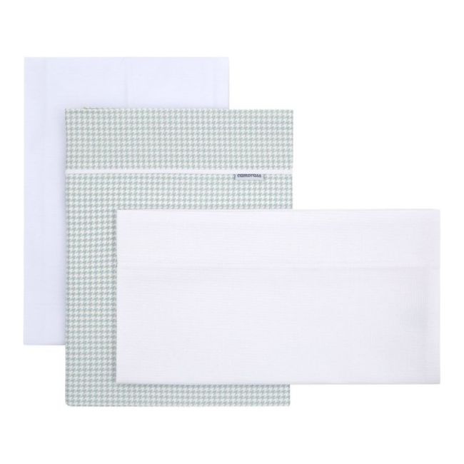 Draps de berceau 3 pièces 80X120X1 cm Mini Windsord Mint CAMBRASS - 1