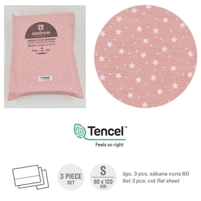 Tríptico Draps Lit Bébé 60 60X120X1 Cm Forêt Rose CAMBRASS - 1