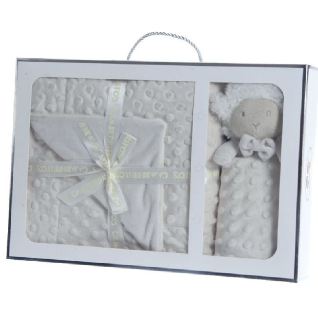 Couverture + Doudou Mouton - Blanc GAMBERRITOS - 1