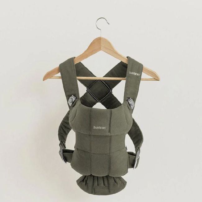 Babytrage Rucksack Mini Babybjörn Woven - Dunkelgrün BABYBJÖRN - 2