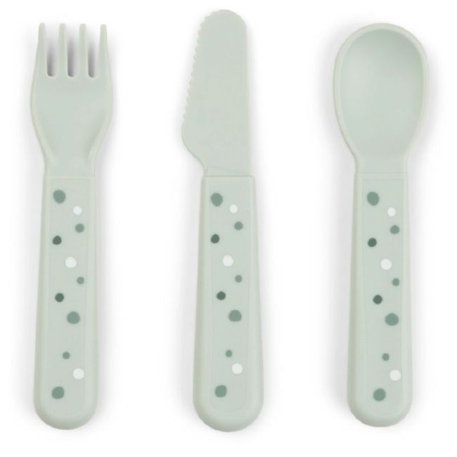 Set di 3 posate Foodie Happy Dots - Verde DONE BY DEER - 1