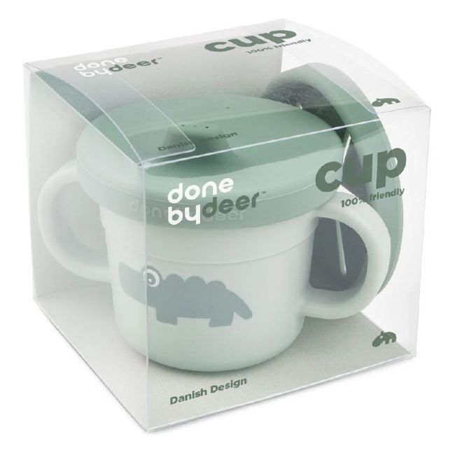 Verre avec Bec/Porte-collations Foodie Croco - Vert DONE BY DEER - 5