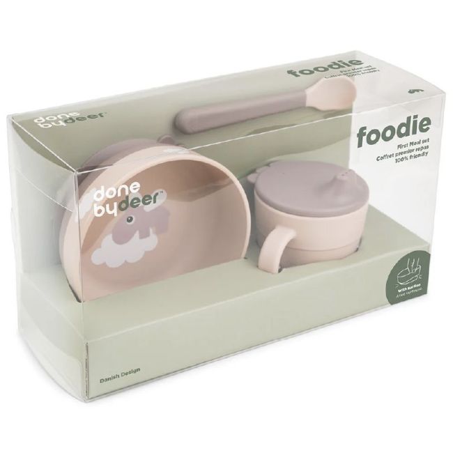 Ensemble Vaisselle Foodie Premier Repas Happy Clouds - Rose DONE BY DEER - 3