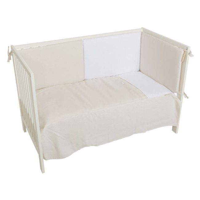 Édredon et Protège-matelas 60x120cm Plumeti - Blanc/Lin BIMBIDREAMS - 1