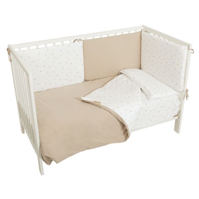 Ensemble housse de couette + protège-matelas 100x135cm Ciel - Blanc/Lin BIMBIDREAMS - 1