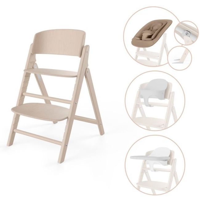 Chaise haute évolutive pliante CYBEX Click & Fold 4IN1 Natural