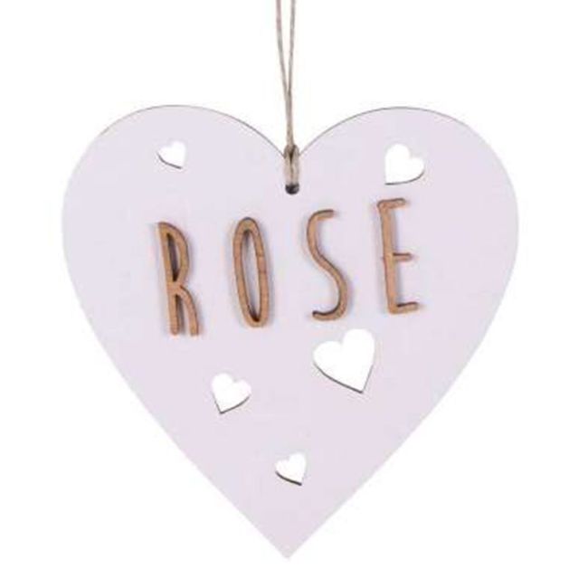 Cuore 9cm Bianco Lettere Legno