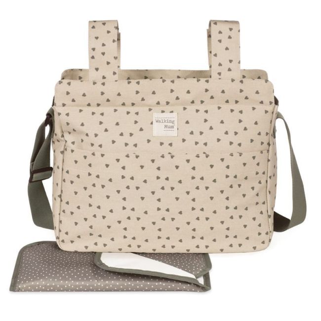 Tasche Windeltasche Herzchen Moos